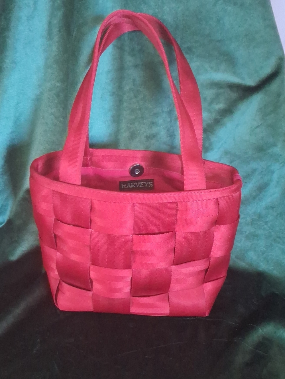 Y2k Harveys Red Woven Seatbelt Tote